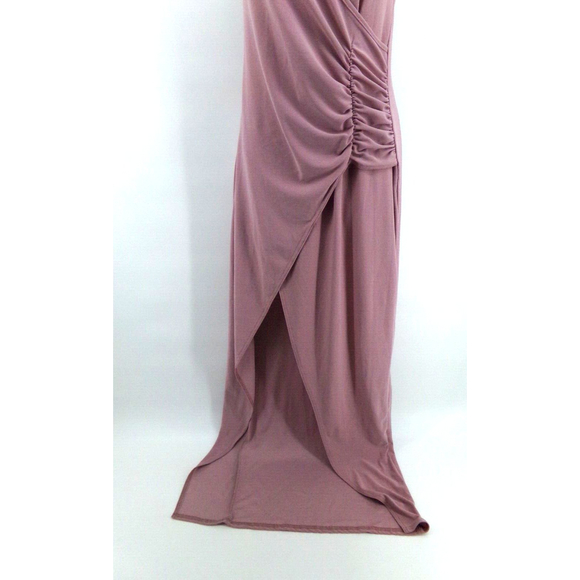 Boohoo Size 10 wrap Strappy Maxi Dress Spaghetti Strap Sleeveless pink mauve - Picture 5 of 11
